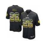 Men's Nike Pittsburgh Steelers #26 Le'Veon Bell Limited Black Strobe NFL Jersey