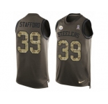Men's Nike Pittsburgh Steelers #39 Daimion Stafford Limited Green Salute to Service Tank Top NFL Jersey
