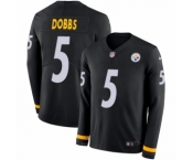 Men's Nike Pittsburgh Steelers #5 Joshua Dobbs Limited Black Therma Long Sleeve NFL Jersey