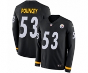 Men's Nike Pittsburgh Steelers #53 Maurkice Pouncey Limited Black Therma Long Sleeve NFL Jersey