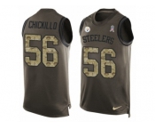 Men's Nike Pittsburgh Steelers #56 Anthony Chickillo Limited Green Salute to Service Tank Top NFL Jersey