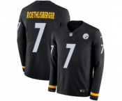 Men's Nike Pittsburgh Steelers #7 Ben Roethlisberger Limited Black Therma Long Sleeve NFL Jersey