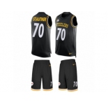 Men's Nike Pittsburgh Steelers #70 Ernie Stautner Limited Black Tank Top Suit NFL Jersey
