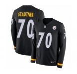 Men's Nike Pittsburgh Steelers #70 Ernie Stautner Limited Black Therma Long Sleeve NFL Jersey