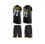 Men's Nike Pittsburgh Steelers #72 Cody Wallace Limited Black Tank Top Suit NFL Jersey
