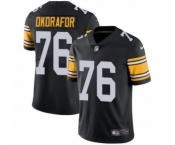 Men's Nike Pittsburgh Steelers #76 Chukwuma Okorafor Black Alternate Vapor Untouchable Limited Player NFL Jersey