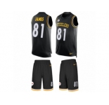 Men's Nike Pittsburgh Steelers #81 Jesse James Limited Black Tank Top Suit NFL Jersey