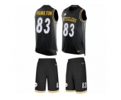 Men's Nike Pittsburgh Steelers #83 Cobi Hamilton Limited Black Tank Top Suit NFL Jersey