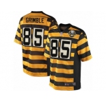 Men's Nike Pittsburgh Steelers #85 Xavier Grimble Limited Yellow Black Alternate 80TH Anniversary Throwback NFL Jersey