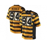 Men's Nike Pittsburgh Steelers #94 Tyson Alualu Limited Yellow Black Alternate 80TH Anniversary Throwback NFL Jersey