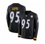 Men's Nike Pittsburgh Steelers #95 Greg Lloyd Limited Black Therma Long Sleeve NFL Jersey