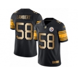 Men's Nike Steelers #58 Jack Lambert Black Stitched NFL Limited Gold Rush Jersey