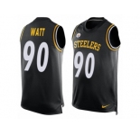 Men's Nike Steelers #90 T.J. Watt Black Team Color Stitched NFL Limited Tank Top Jersey