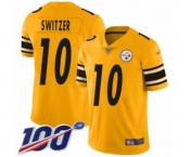 Men's Pittsburgh Steelers #10 Ryan Switzer Limited Gold Inverted Legend 100th Season Football Jersey