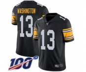 Men's Pittsburgh Steelers #13 James Washington Black Alternate Vapor Untouchable Limited Player 100th Season Football Jersey