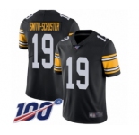 Men's Pittsburgh Steelers #19 JuJu Smith-Schuster Black Alternate Vapor Untouchable Limited Player 100th Season Football Jersey