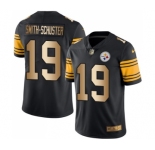 Men's Pittsburgh Steelers #19 JuJu Smith-Schuster Limited Black Gold Rush Vapor Untouchable Football Jersey