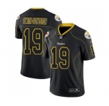 Men's Pittsburgh Steelers #19 JuJu Smith-Schuster Limited Lights Out Black Rush Football Jersey