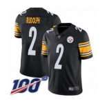 Men's Pittsburgh Steelers #2 Mason Rudolph Black Team Color Vapor Untouchable Limited Player 100th Season Football Jersey