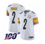 Men's Pittsburgh Steelers #2 Mason Rudolph White Vapor Untouchable Limited Player 100th Season Football Jersey