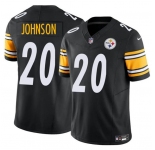 Men's Pittsburgh Steelers #20 Kaleb Johnson Black 2025 Draft F.U.S.E. Vapor Limited Football Stitched Jersey