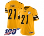 Men's Pittsburgh Steelers #21 Sean Davis Limited Gold Inverted Legend 100th Season Football Jersey