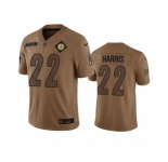 Men's Pittsburgh Steelers #22 Najee Harris 2023 Brown Salute To Service Limited Football Stitched Jersey