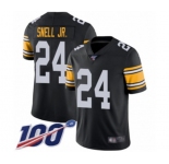 Men's Pittsburgh Steelers #24 Benny Snell Jr. Black Alternate Vapor Untouchable Limited Player 100th Season Football Jersey