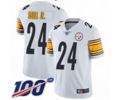 Men's Pittsburgh Steelers #24 Benny Snell Jr. White Vapor Untouchable Limited Player 100th Season Football Jersey