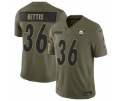 Men's Pittsburgh Steelers #36 Jerome Bettis Olive 2025 F.U.S.E. Salute to Service Limited Football Stitched Jersey