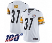 Men's Pittsburgh Steelers #37 Carnell Lake White Vapor Untouchable Limited Player 100th Season Football Jersey
