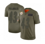 Men's Pittsburgh Steelers #43 Troy Polamalu Limited Camo 2019 Salute to Service Football Jersey