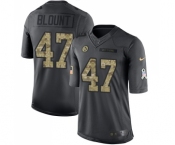 Men's Pittsburgh Steelers #47 Mel Blount Limited Black 2016 Salute to Service Football Jersey