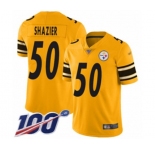 Men's Pittsburgh Steelers #50 Ryan Shazier Limited Gold Inverted Legend 100th Season Football Jersey