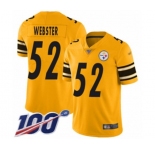 Men's Pittsburgh Steelers #52 Mike Webster Limited Gold Inverted Legend 100th Season Football Jersey