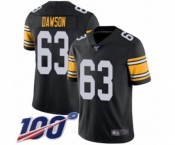 Men's Pittsburgh Steelers #63 Dermontti Dawson Black Alternate Vapor Untouchable Limited Player 100th Season Football Jersey