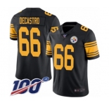 Men's Pittsburgh Steelers #66 David DeCastro Limited Black Rush Vapor Untouchable 100th Season Football Jersey