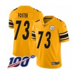 Men's Pittsburgh Steelers #73 Ramon Foster Limited Gold Inverted Legend 100th Season Football Jersey