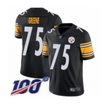 Men's Pittsburgh Steelers #75 Joe Greene Black Team Color Vapor Untouchable Limited Player 100th Season Football Jersey
