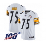 Men's Pittsburgh Steelers #75 Joe Greene White Vapor Untouchable Limited Player 100th Season Football Jersey