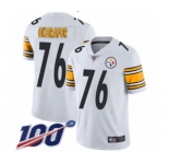 Men's Pittsburgh Steelers #76 Chukwuma Okorafor White Vapor Untouchable Limited Player 100th Season Football Jersey