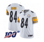 Men's Pittsburgh Steelers #84 Antonio Brown White Vapor Untouchable Limited Player 100th Season Football Jersey