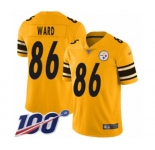 Men's Pittsburgh Steelers #86 Hines Ward Limited Gold Inverted Legend 100th Season Football Jersey