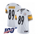 Men's Pittsburgh Steelers #89 Vance McDonald White Vapor Untouchable Limited Player 100th Season Football Jersey