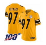 Men's Pittsburgh Steelers #97 Cameron Heyward Limited Gold Inverted Legend 100th Season Football Jersey