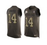 Nike Pittsburgh Steelers #14 Sammie Coates Green Men's Stitched NFL Limited Salute To Service Tank Top Jersey