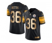 Nike Pittsburgh Steelers #36 Jerome Bettis Black Men Stitched NFL Limited Gold Rush Jersey