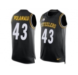 Nike Pittsburgh Steelers #43 Troy Polamalu Black Team Color Men's Stitched NFL Limited Tank Top Jersey