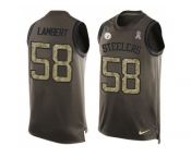 Nike Pittsburgh Steelers #58 Jack Lambert Green Men's Stitched NFL Limited Salute To Service Tank Top Jersey