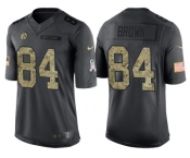 Nike Pittsburgh Steelers #84 Antonio Brown Men's Stitched Black NFL Salute to Service Limited Jerseys